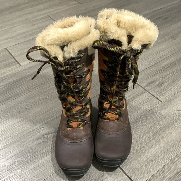 Merrell Winterbelle Peak Waterproof Suede Boots Easy full Zip in & Out size 7 - Picture 2 of 10